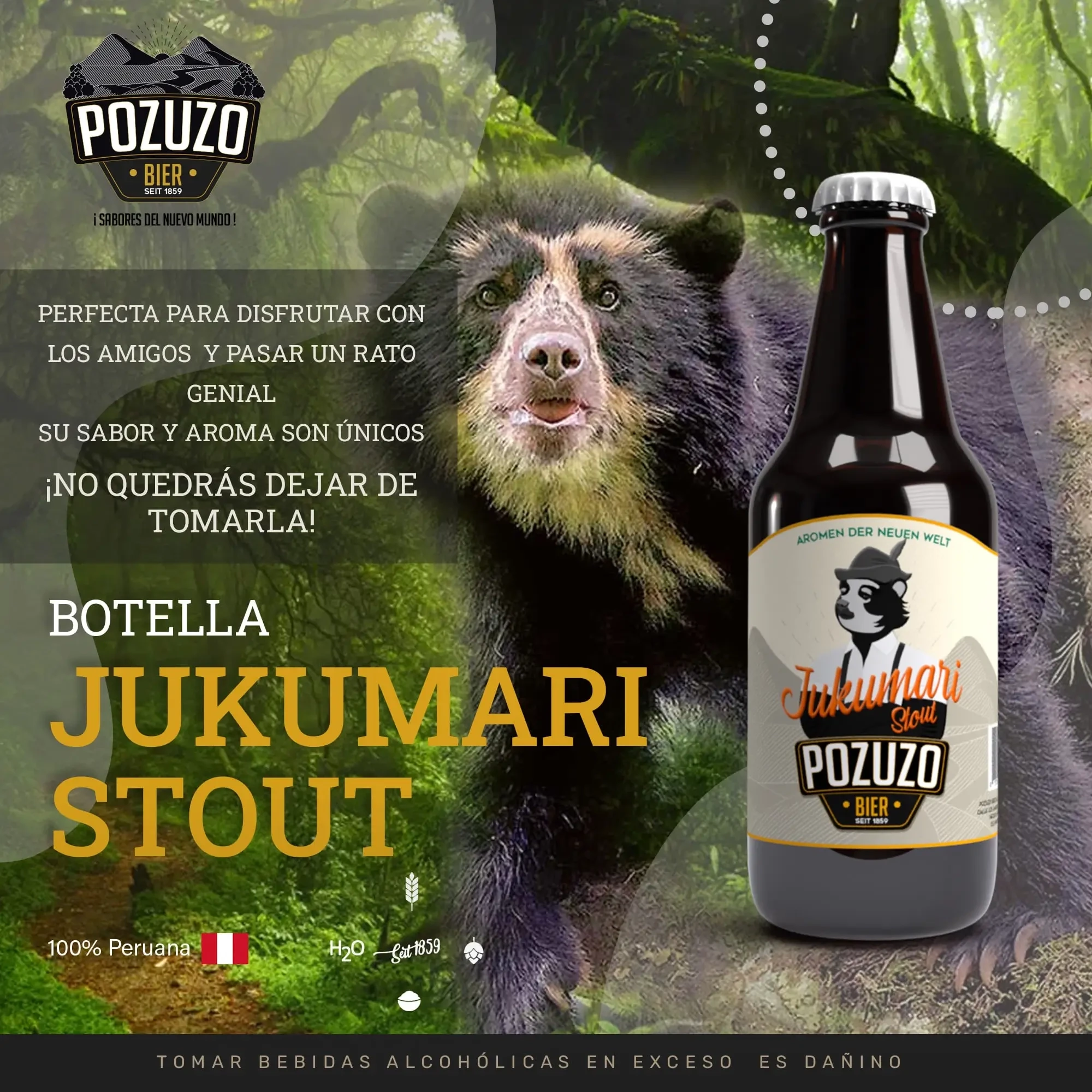 JUKUMARI STOUT – Cerveza Artesanal 100% Natural | Pozuzo Bier